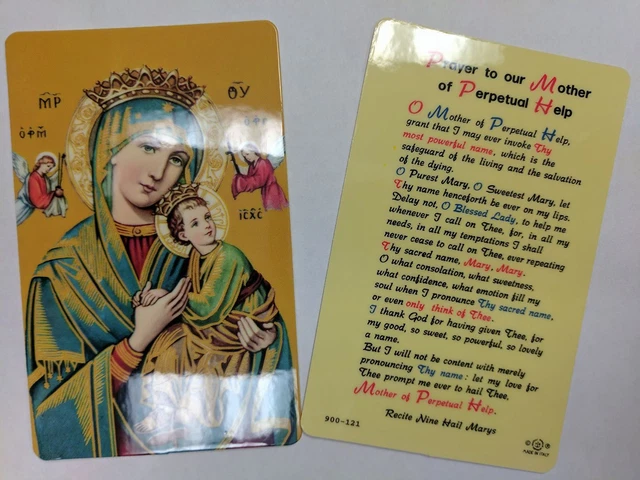 LAMINATED HOLY CARD OUR LADY OF PERPETUAL HELP £3.89 - PicClick UK
