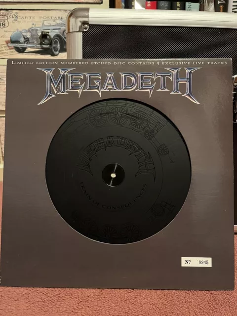 MEGADETH Train Of Consequences - Etched UK 12" Vinyl Limited Edition