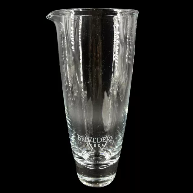 Belvedere Vodka Etched Clear Glass Crystal Martini Cocktail Pitcher 11" Barware