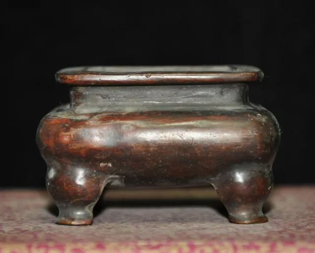 Marked Old Chinese buddhism temple pure bronze Joss Incense Burner Censer