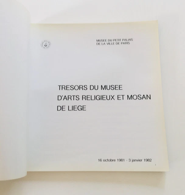 TRÉSOR DU MUSÉE d'Arts Religieux et Mosan de Liège - Catalogue 1982 EUR ...
