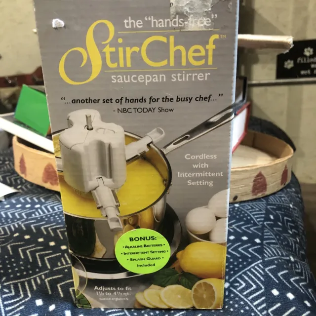 Stir Chef Hands Free Cordless Saucepan Stirrer for Stovetop Adjusts To Fit