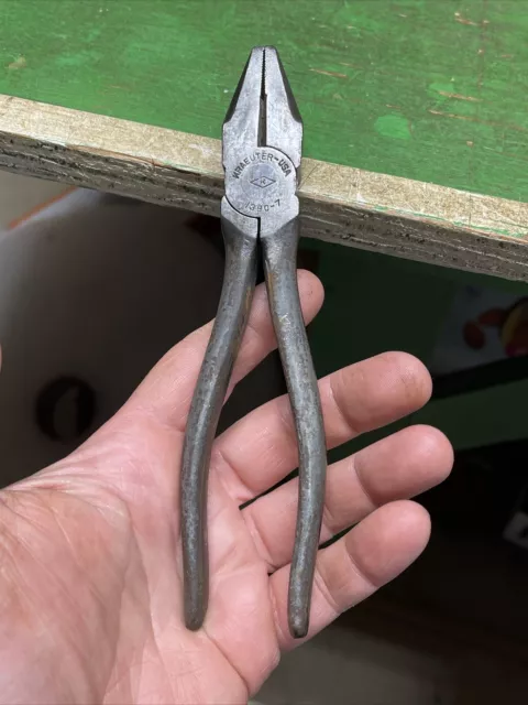 Vintage KRAEUTER 7 Inch Lineman Pliers #1380- 7 w/Side Cutter USA