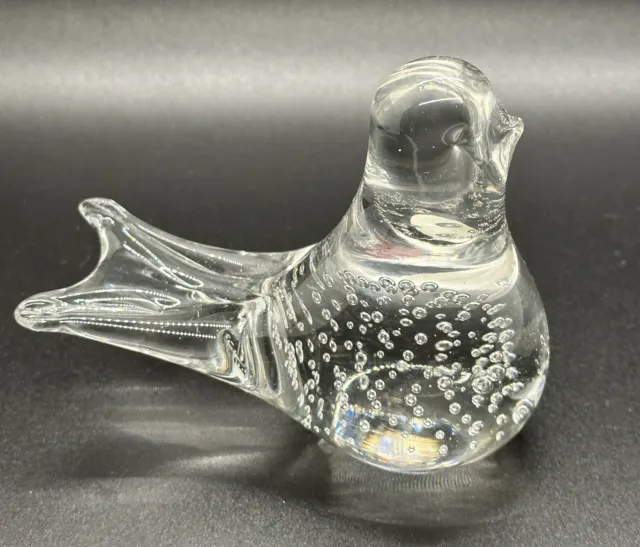 Vintage Towle By Leonard Bubble Bird Paperweight Figurine Crystal