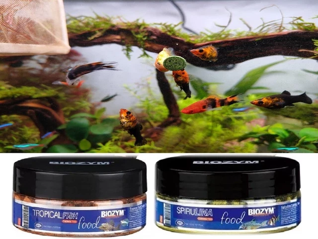 110 g para alimento para peces palo en vidrio para camarones, cíclidos, peces tropicales pequeños
