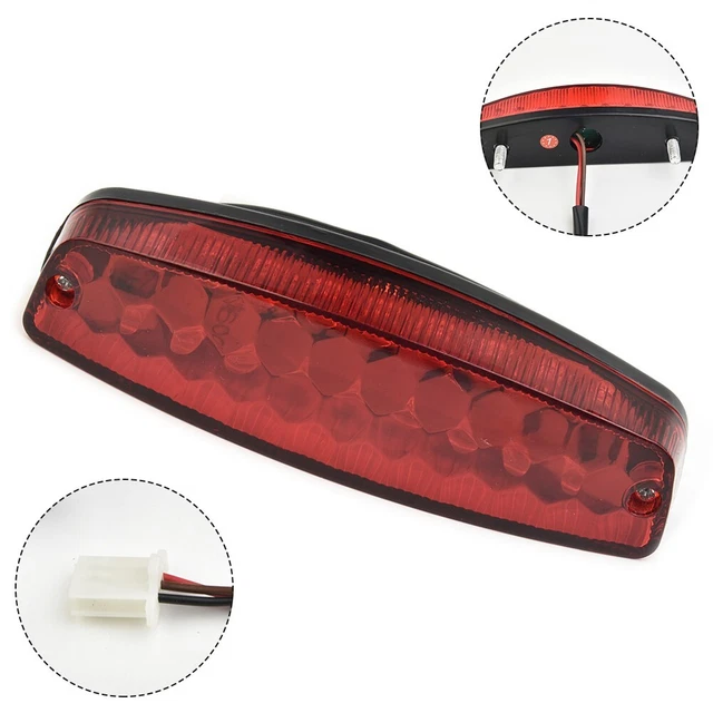 1PC 12V LED Motorcycle Rear Tail Brake Light License Number Plate Lamp 3 Wire