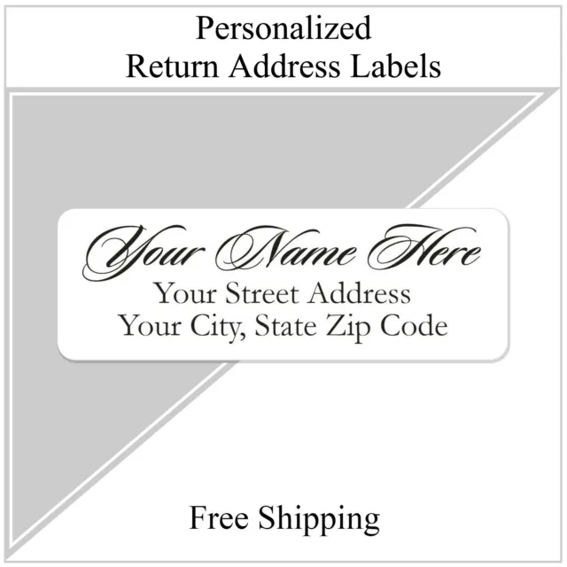 60 Return Address Labels Personalized Printed 3/4 x 2 1/4 Script