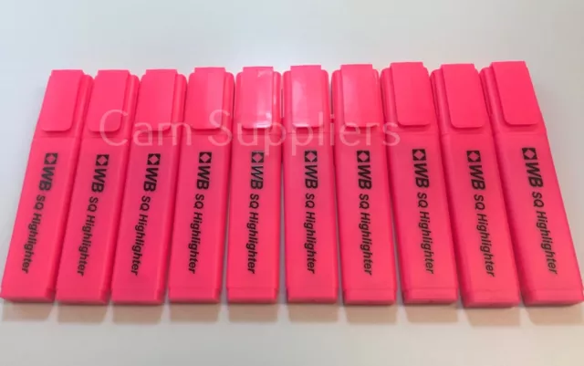 Pack of 1 4 6 10 20 Pink Highlighter Pens Fluorescent Bright Colour Markers Pen