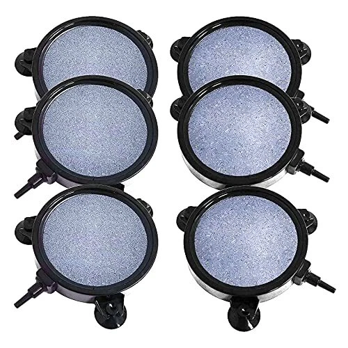 4.2 Inch Air Stone Disc Kit 6 Pieces Round Bubble Diffuser Fish Tank Bubbler
