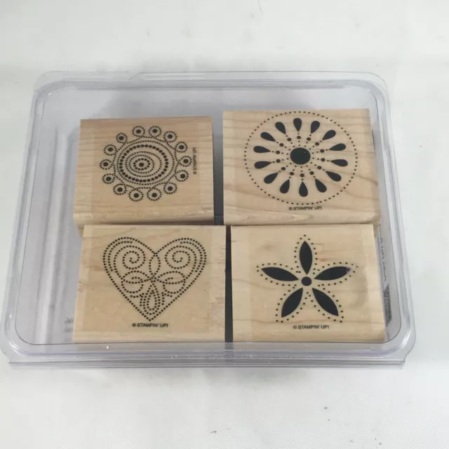 Stampin' Up! Polka Dot Punches Rubber Stamp Set Of 4