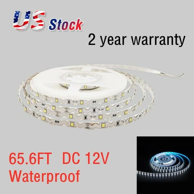 65.6FT 2835 Waterproof Flexible LED Strip Bendable S Type, 18 LEDS, 1W DC12V