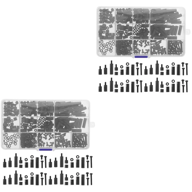 2x multiuso assortiti viti e dadi in nylon distanziali filettati