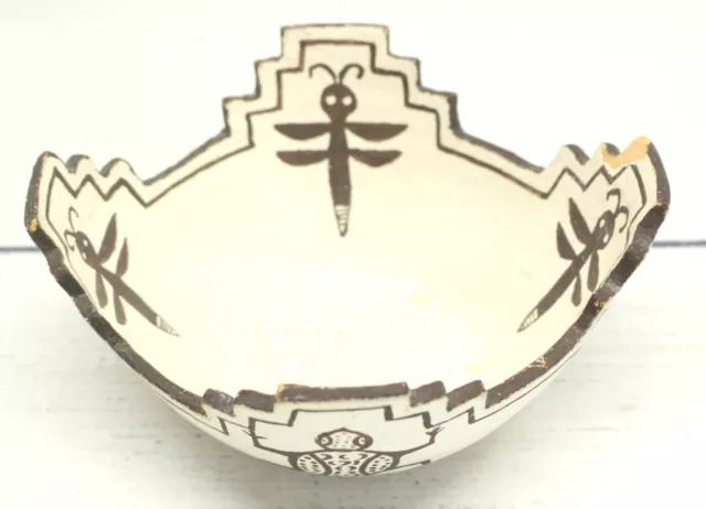 Zuni Pueblo Nellie Bica Pottery Ceremonial Bowl Native American Rare 3.5" x 6.5"