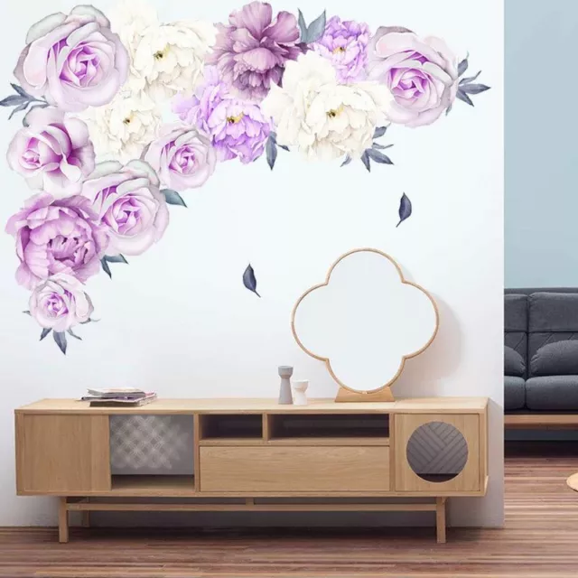 Wall Art Sticker Decals Liac Peony Rose Flowers Wallpaper Kids Room Decorations