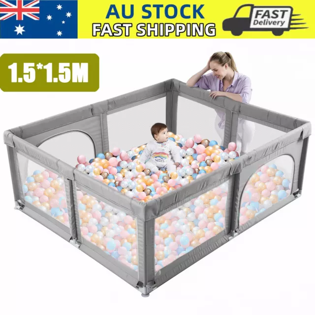 Baby Playpen Safety Gate Kids Interactive Activity Center Fence Game Play Yard