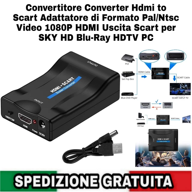 Adattatore SCART A HDMI 1080p - Convertitore Per TV Vecchie, DVD, Sky Box - Foto 9