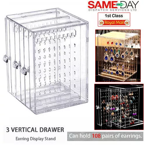 Beautify Clear Jewellery Organizer Makeup Cosmetic Organizer Storage Box Stand