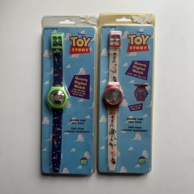 Vintage Good Stuff Toy Story WOODY & BUZZ LIGHTYEAR Quartz Digital Watch Set