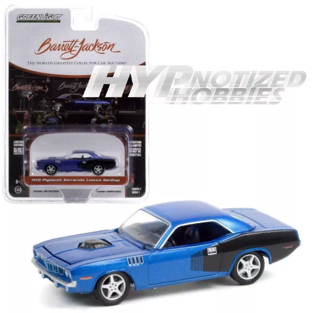 Greenlight 1:64 1970 Plymouth Barracuda Hardtop Die-Cast Blue 37230-C