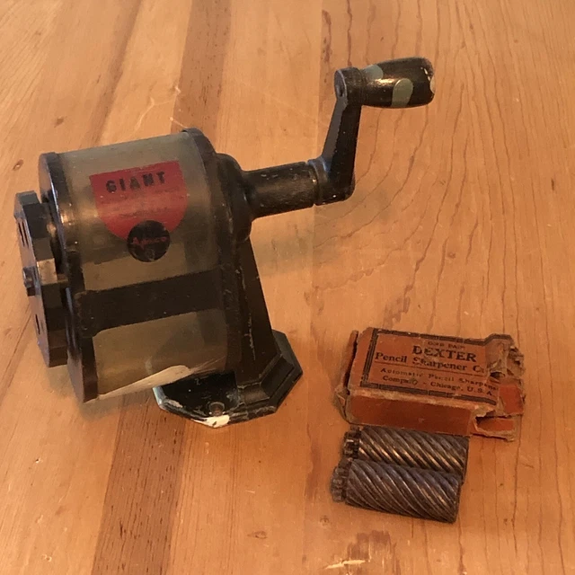 VINTAGE PENCIL SHARPENER Apsco Giant And Pair Of Early Dexter Blades In