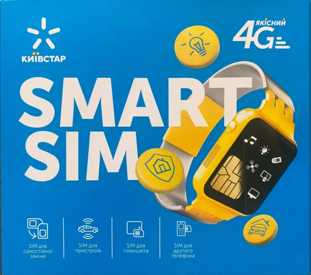 Kyivstar Smart Sim Ukraine Prepaid Sim Card NEW