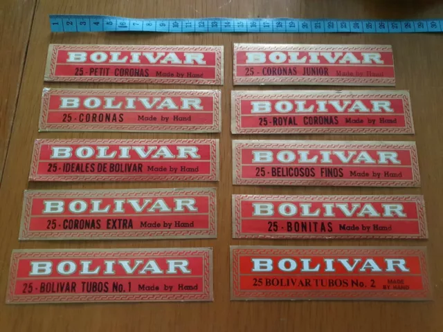 10x Vintage Bolivar Cigar Labels (G1)(36)