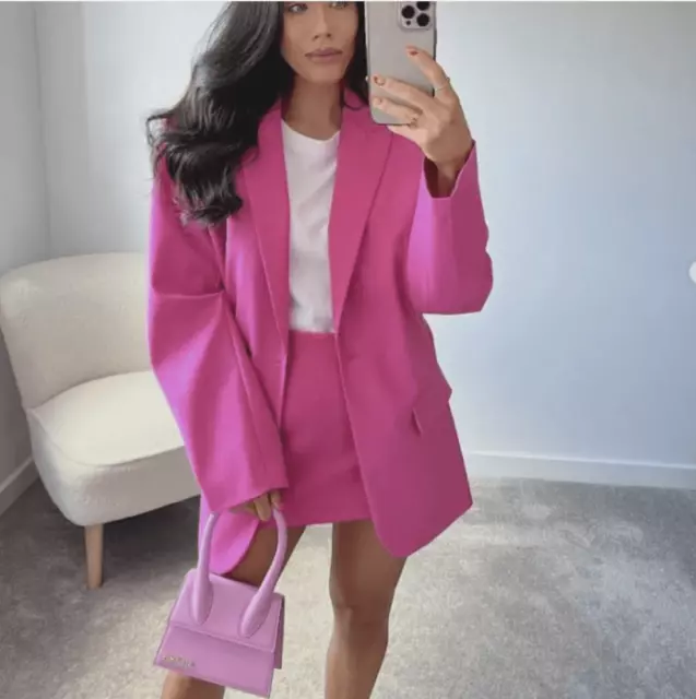 Zara Oversized Hot Pink Blazer Bloggers Favorite