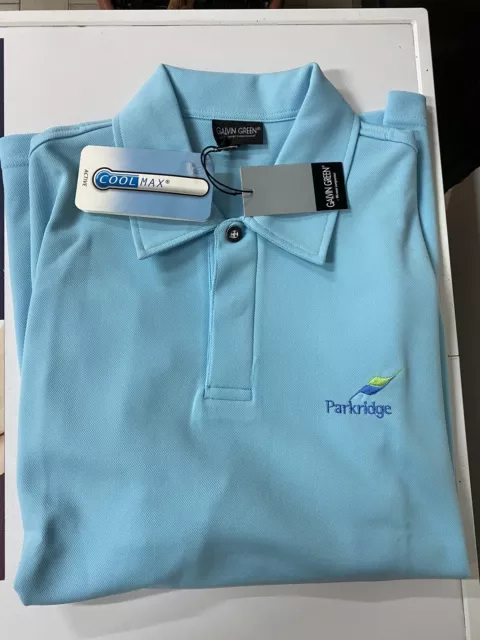 Polo Uomo Galvin Green Coolmax Joe Golf Polo Shirt Taglia L Blue NUOVA Parkridge