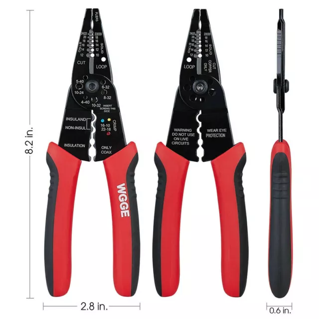 Upgrade WGGE WG-015 Professional Multi-Tool Wire Stripper/Cutter/Crimper