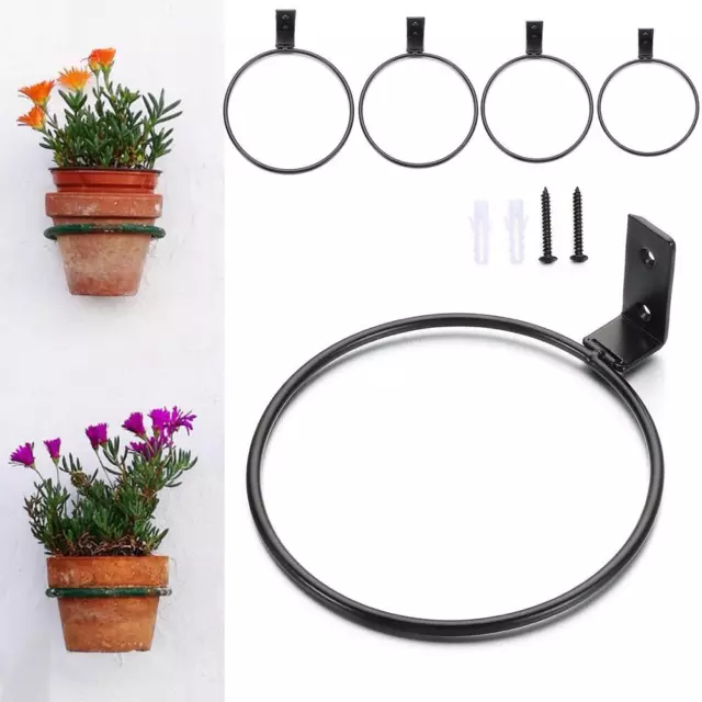 Decor Planter Pot Stand Flower Pot Holder Ring Wall Mounting Planters Rack