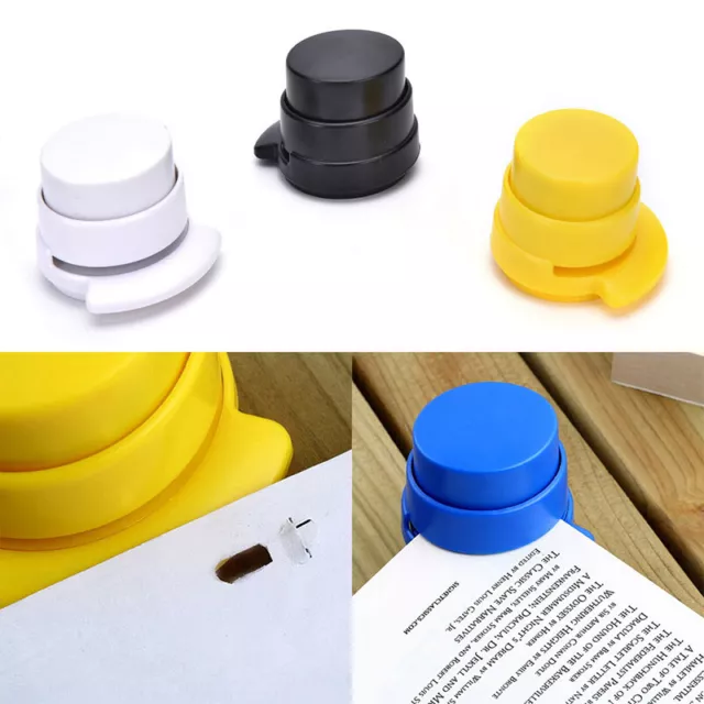 1X Office Home Staple Free Stapleless Stapler Paper Binding Binder Paperclip _co