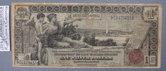 1896 $1 Silver Certificate - Educational Note - Fr 225 - Fine - Pinholes/Tear