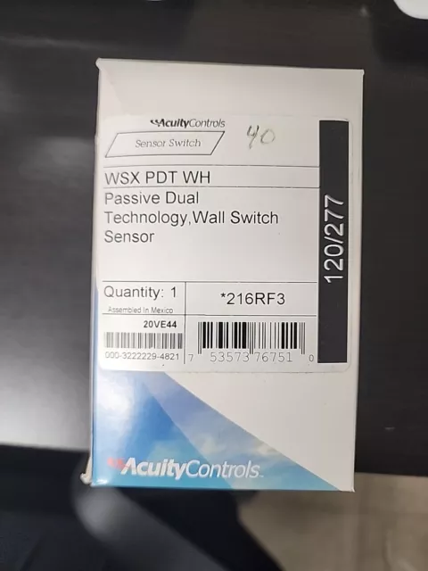 Sensor Switch WSX PDT WH...Passive Dual Technology, Wall Switch Sensor *216RF3