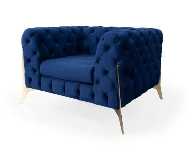 Velvet Sofa Chesterfield Style Armchair, 2 and 3 Seater Luxury Velvet