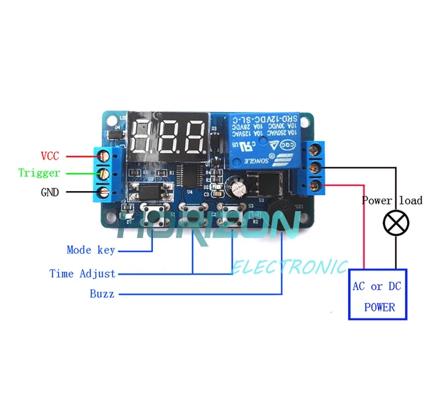 12V PROGRAMMABLE TIMER relay module Delay Timer Control Switch with LED ...