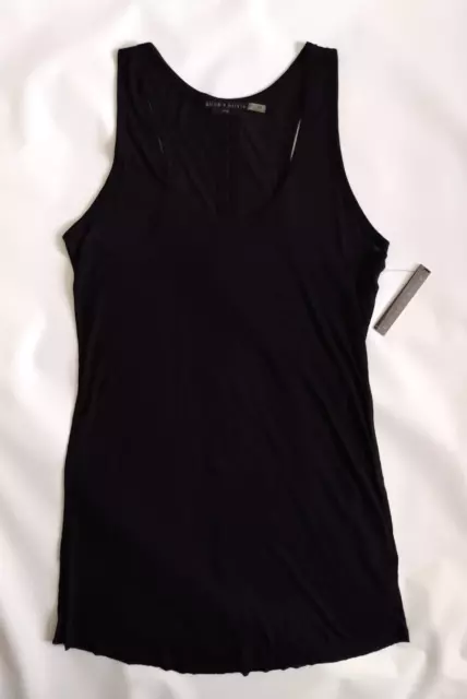 NWT Alice And Olivia Size M Black Sheer  Long Tank Tunic Scoop Neck Top