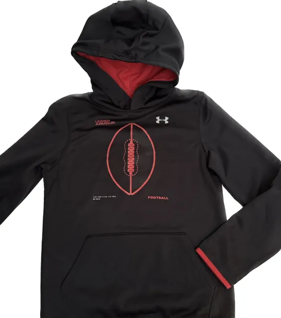 Under Armour Hoodie Youth L Black ColdGear Loose Fit Long Sleeve Logo