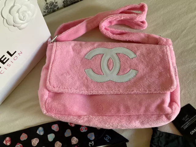 CHANEL PRECISION Shoulder Bag Pile fabric Pink Coco Logos Purse