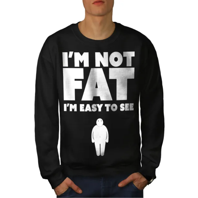 Wellcoda Fat Cool Joke Funny Mens Sweatshirt, Funny Casual Pullover Jumper