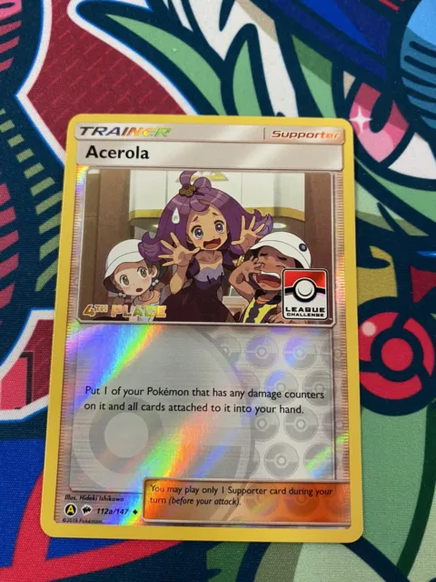 Acerola 112A/147 4th Place Alternate Art Ultra Rare Burning Shadows Pokemon Card