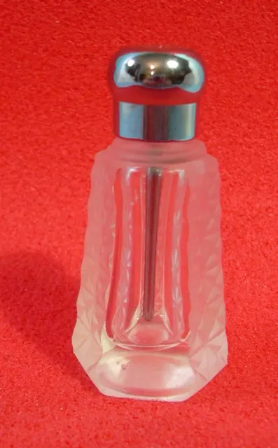 Pretty Octagon Shape Decorated Glass PERFUME Bottle Screw Top