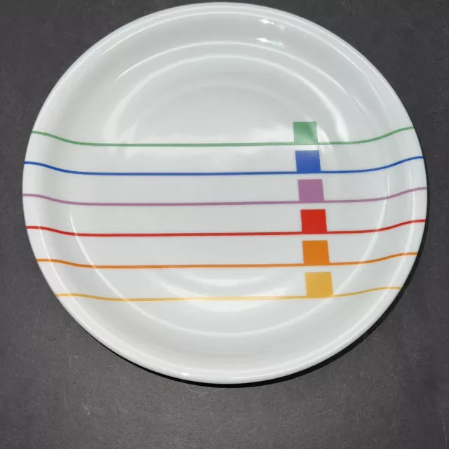 Vintage BLOCK HARMONY VISTA ALEGRE Salad Plate Rainbow Stripe 8”