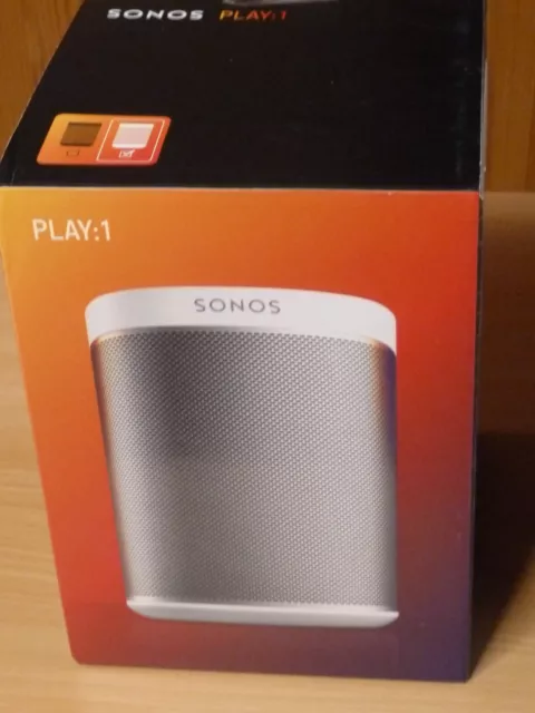 PAIRE D'ENCEINTES SONOS PLAY 1  BLANCHE JAMAIS UTILISEE sur support  FLEXSON