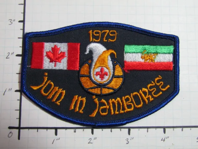 Scouts badge -1979 Join in Jamboree, Canada/Iran flags - vintage item!!!