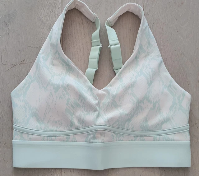 Fabletics Damen Sport BH Bustier Weiß Mint Schlange Snake M 38 40 Neuwertig