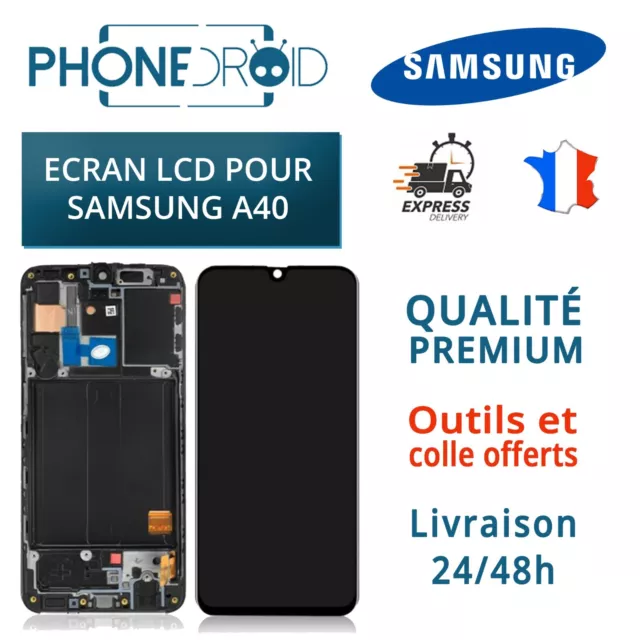 Écran complet LCD + Tactile Samsung A40 (A405) avec châssis + Outils, stock FR