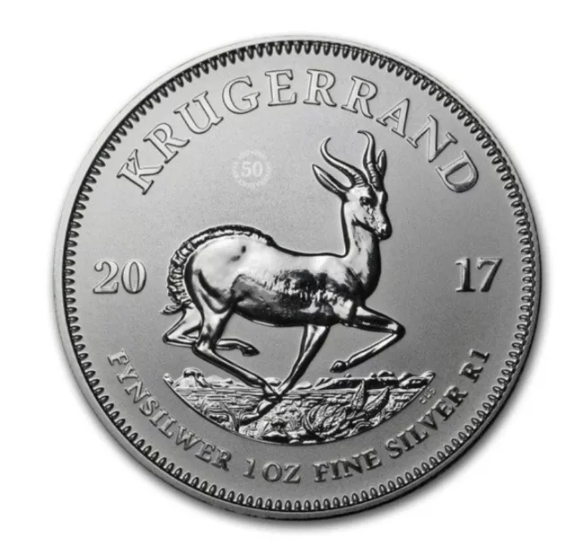 2017 1 oz Silver Coin Krugerrand 50th Anniversary Rare Coin + COA one of million