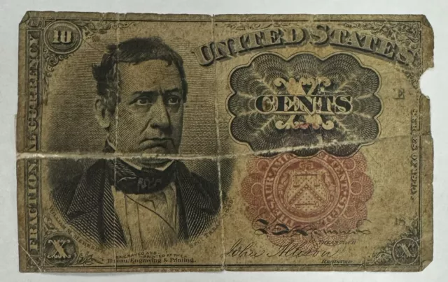 Fractional Currency Fifth Issue US Ten 10 Cents Issue Note