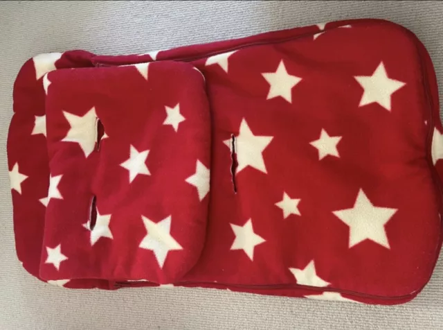 John Lewis baby Red with white stars Footmuff cosytoes cosy toes
