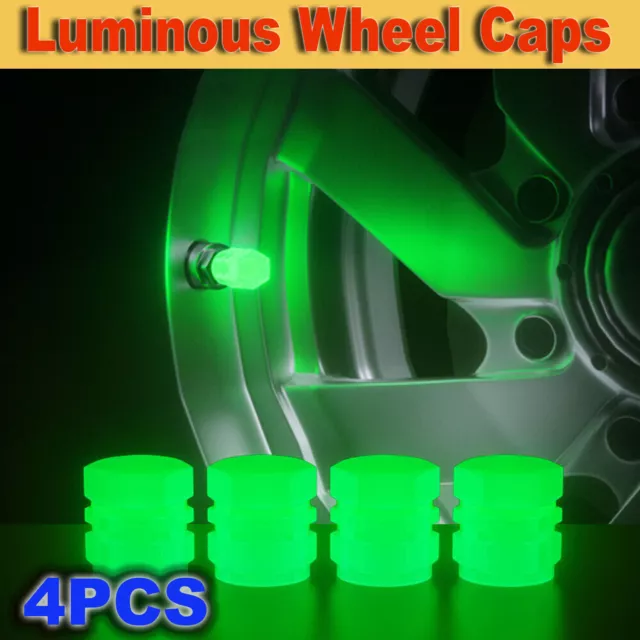 Fluorescent Car Tire Valve Caps Luminous Tire Valve Stem Cap Wheel Valve Caps AU